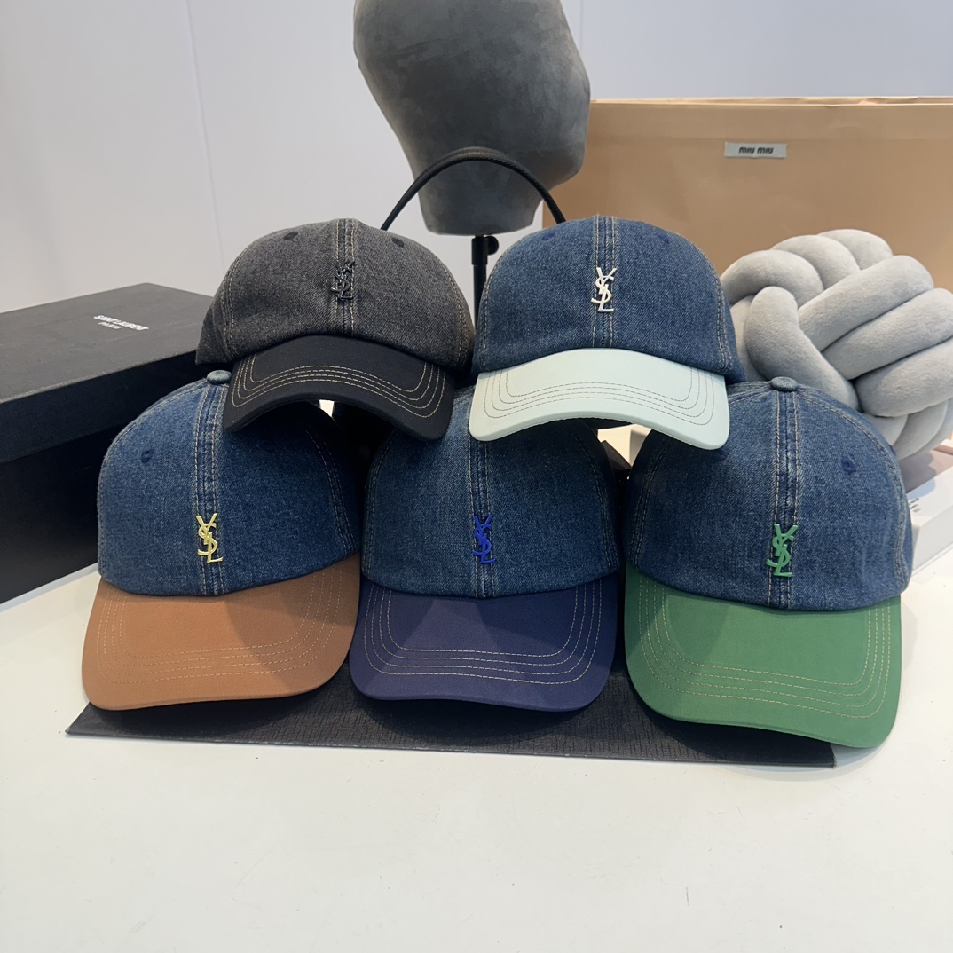 YS-L The new classic denim two-color counter with the same baseball cap, the details are exquisite, classic men and women, trendy! Super hot