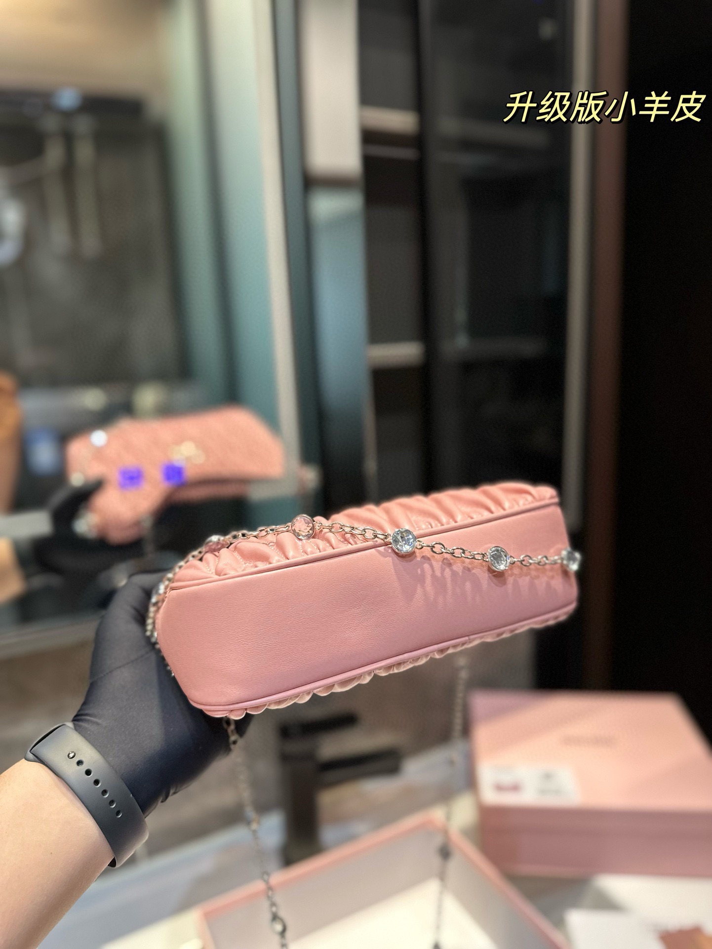 MIU Crystal chain version accessories series handbags