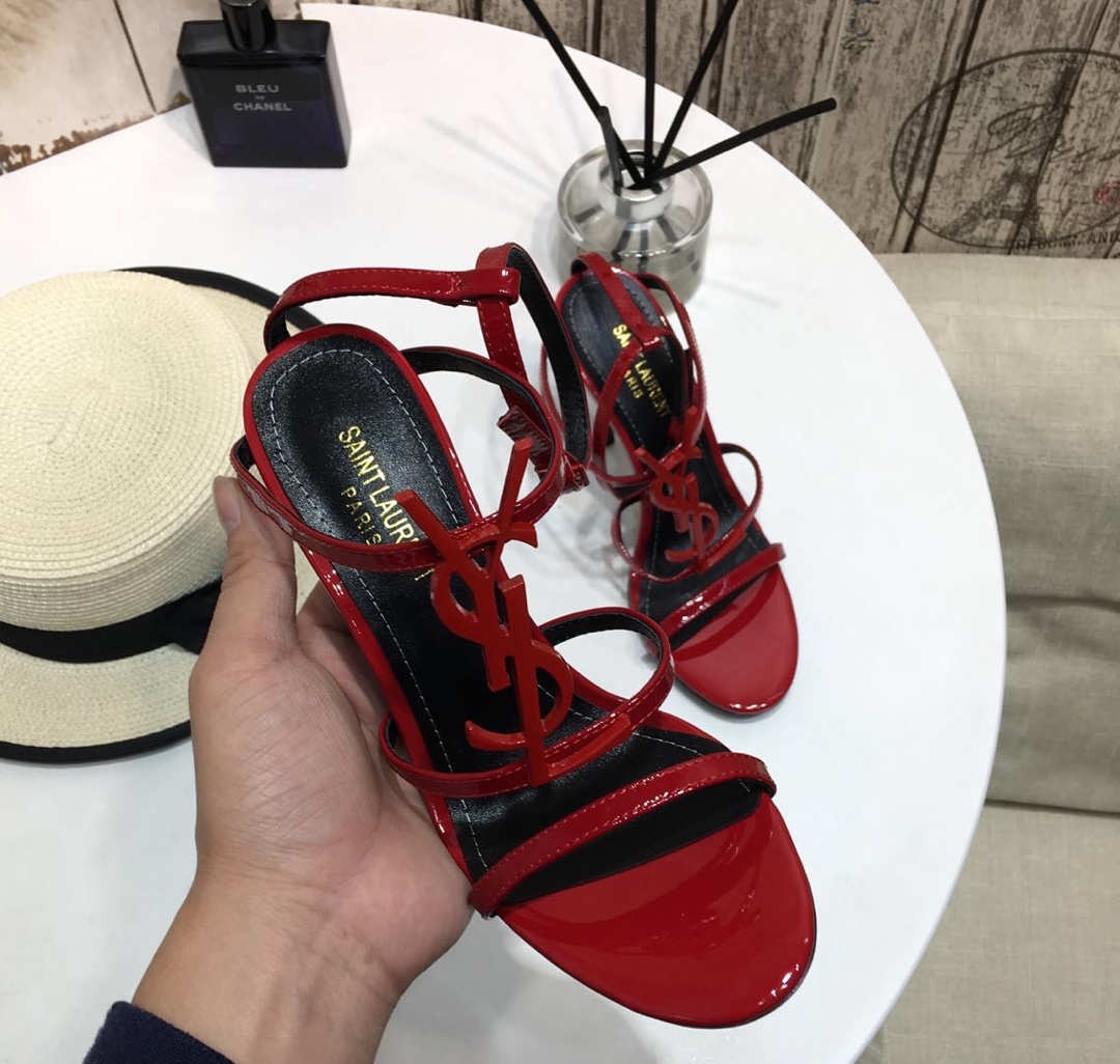 YS-L Letter metal buckle decorative sandals Heel height 10.5CM