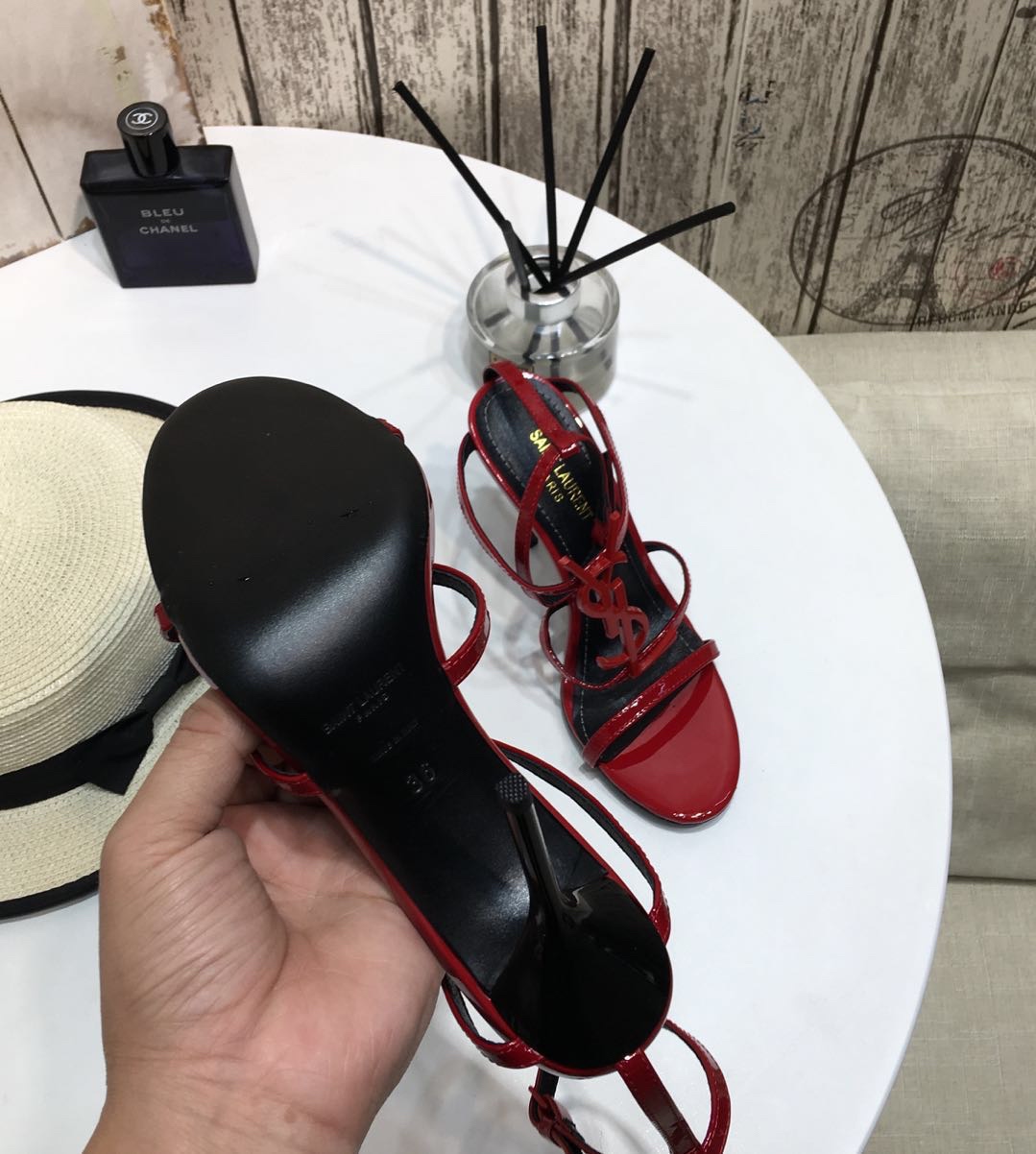 YS-L Letter metal buckle decorative sandals Heel height 10.5CM