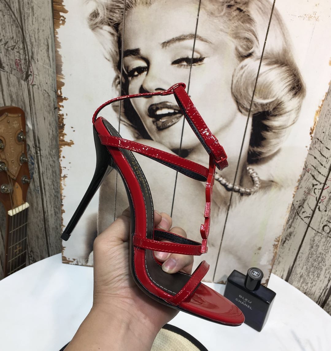 YS-L Letter metal buckle decorative sandals Heel height 10.5CM