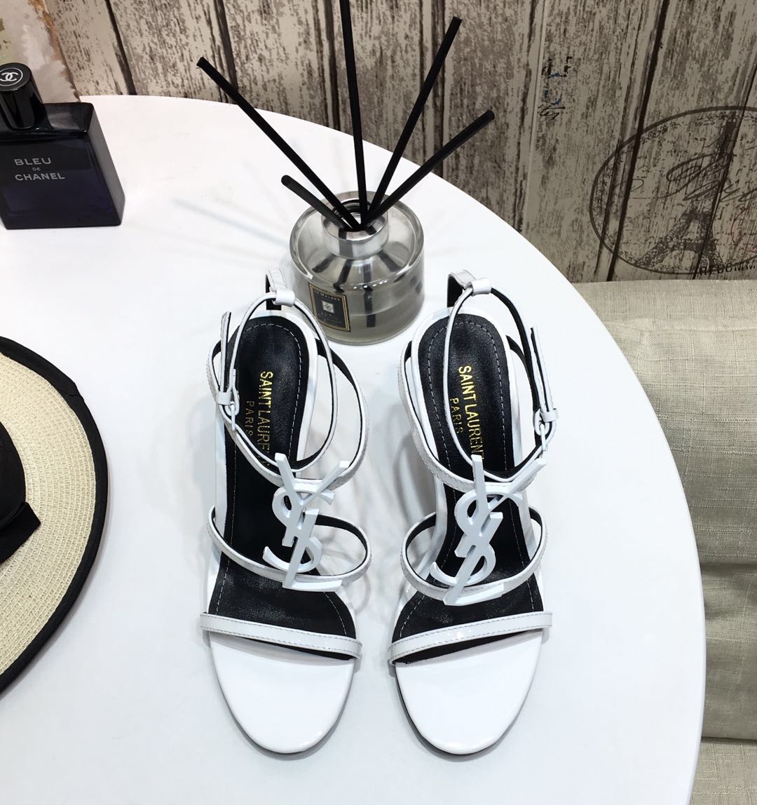 YS-L Letter metal buckle decorative sandals Heel height 10.5CM