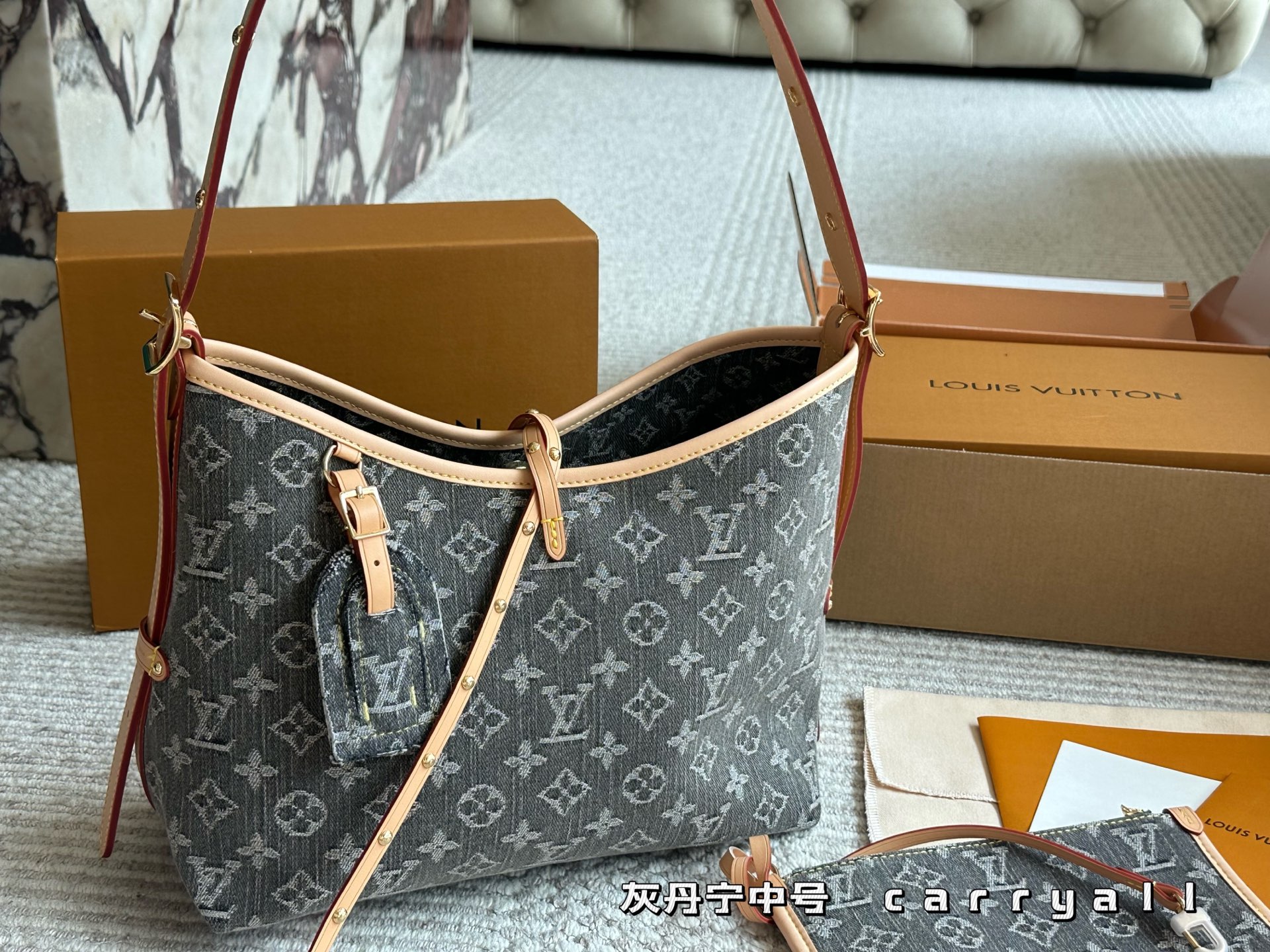 L-V 24 limited edition denim carryall medium