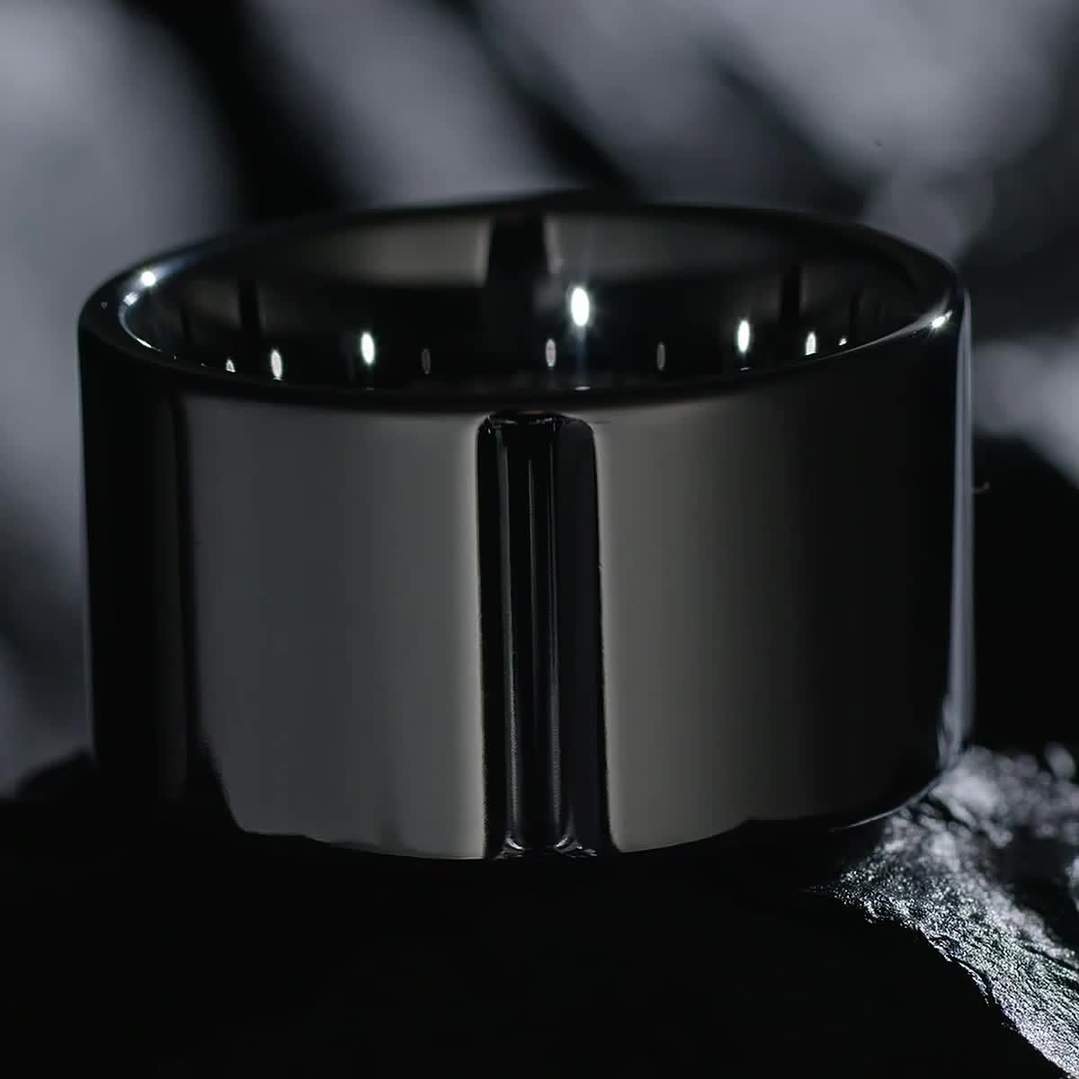 12mm Wide Mens Tungsten Steel Ring - Stylish & Durable with Bold Domineering Wrench Design - Fashion-Forward Funky Finger Accessory for Everyday Wear