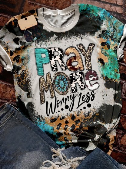 Pray more worry less graphic tee