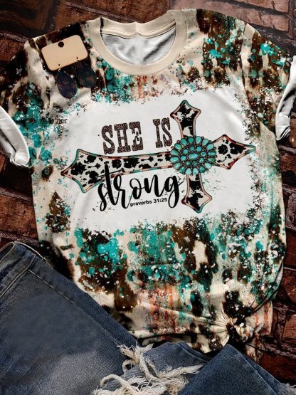 She is strong cross graphic tee