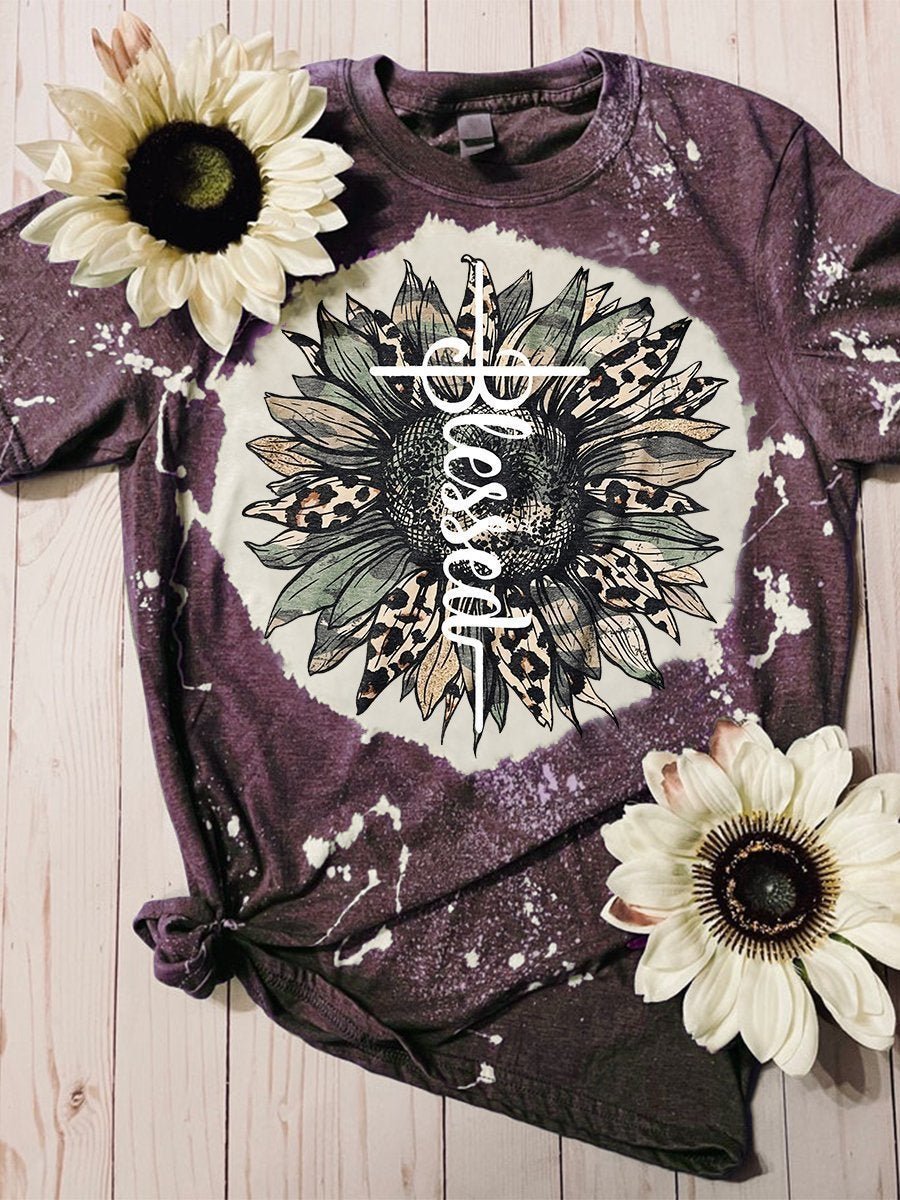 Purple Sunflower Christ graphic tee