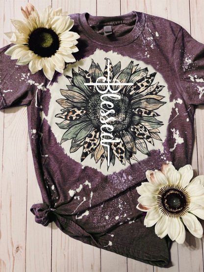 Purple Sunflower Christ graphic tee