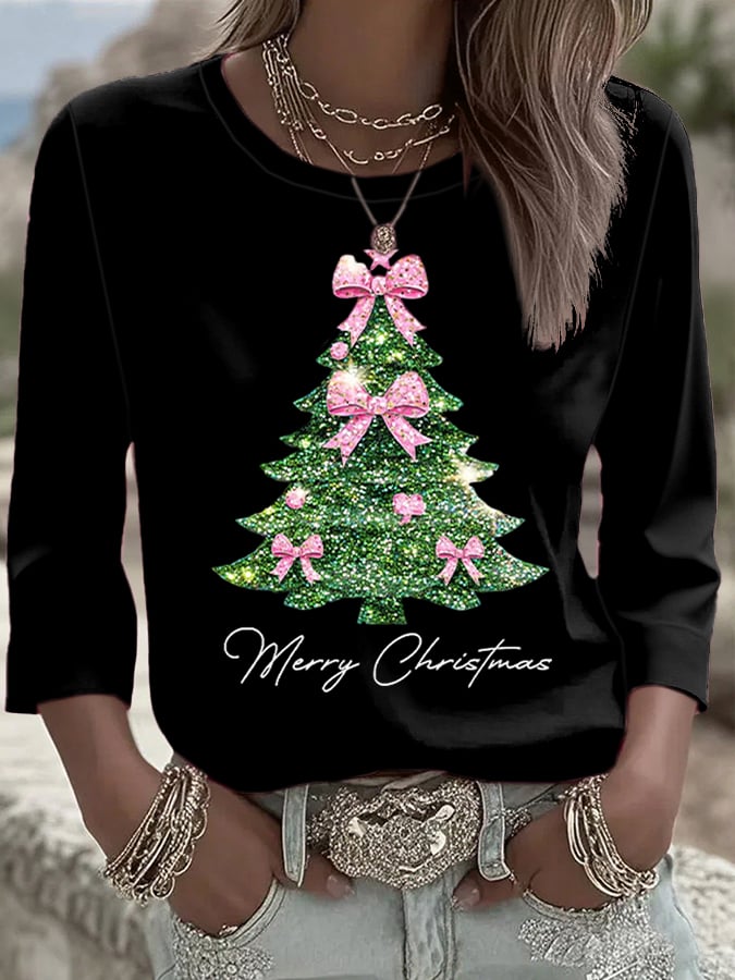 Women's Christmas Printed T-Shirt