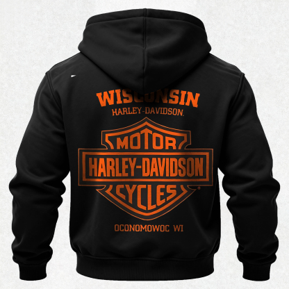 Wisconsin  Motorcycles Printed Fleece-lined Unisex Hoodie