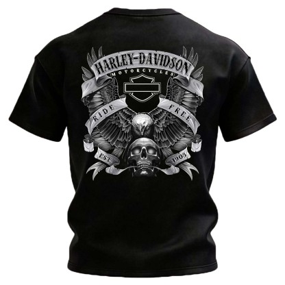 Harley Davidson Motorcycles Ride Free Printed Unisex Oversized T-shirt