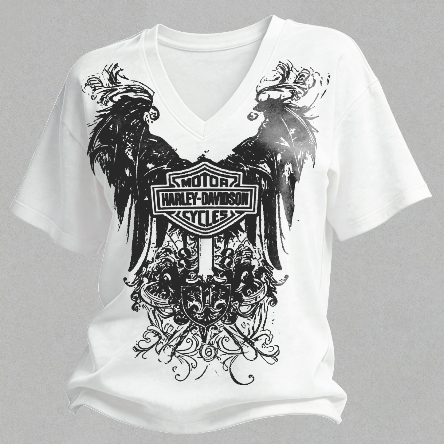  Motorcycles Printed V-Neck Women's T-shirt