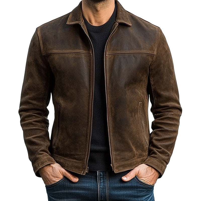 Men's Zipper Leather Jacket 