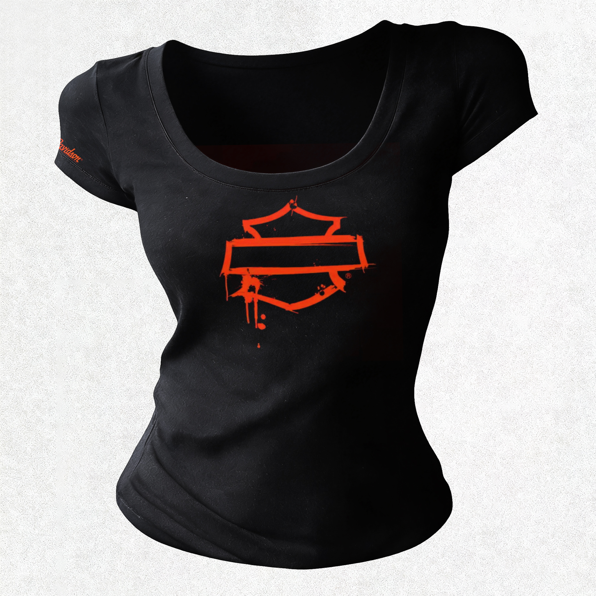  Motorcycles Printed Women's Tight-fitting U-neck T-shirt