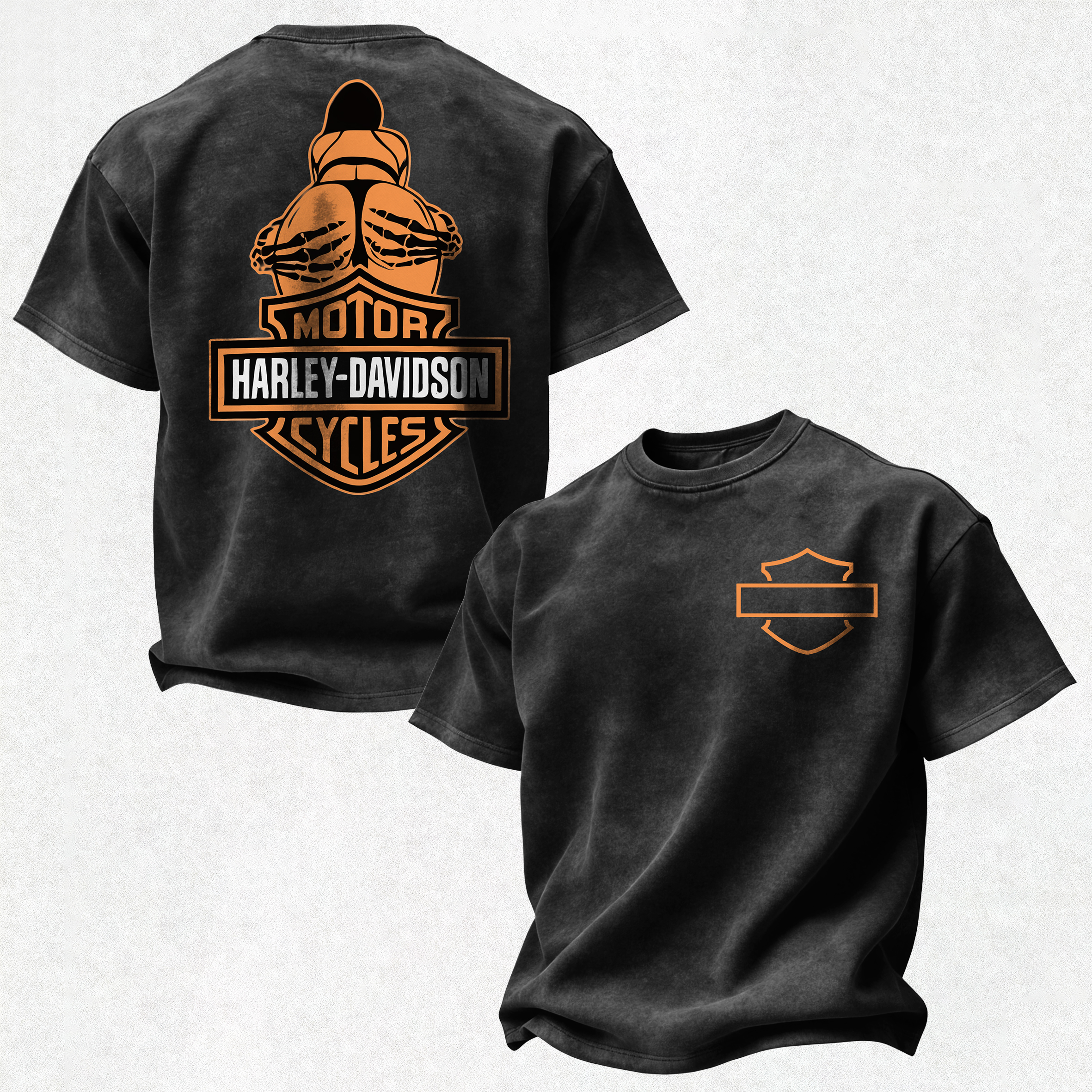  Motorcycles Printed Unisex Washed T-Shirt