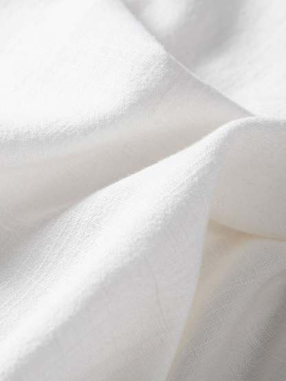 Short Sleeve V Neck Linen Rayon Blend Shirt