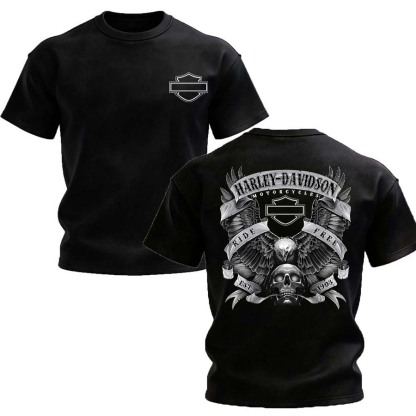 Harley Davidson Motorcycles Ride Free Printed Unisex Oversized T-shirt