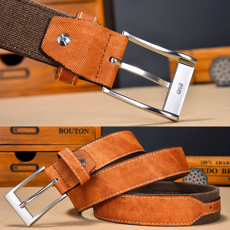 Men's Versatile Vintage Canvas Patchwork Belt