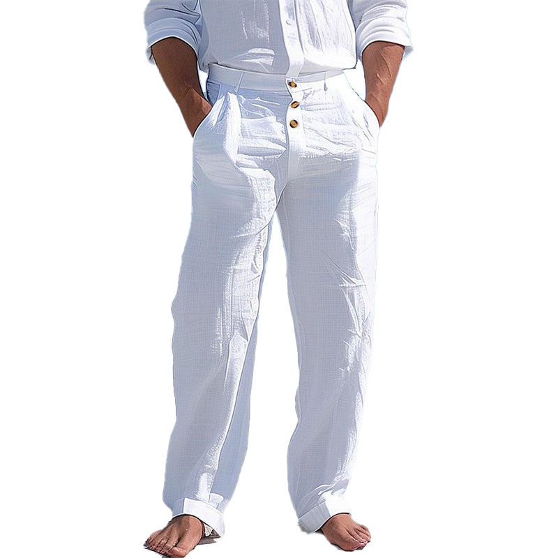 Men's Casual Cotton Solid Color Pants