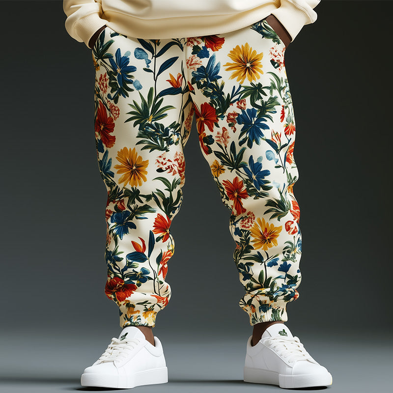 Men's Trendy Floral Print Sports Trousers 