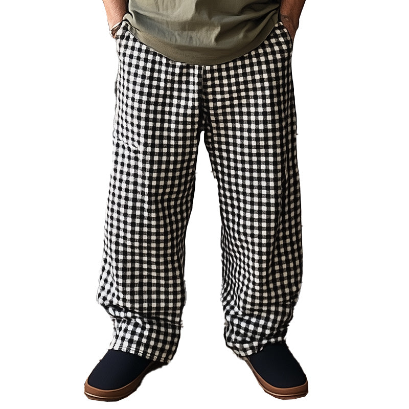 Men's Spring Fashion Plaid Casual Pants 