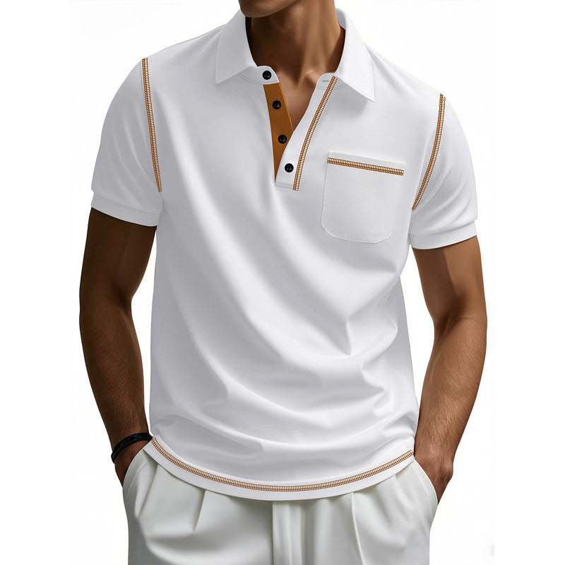 Men's Casual Cotton Short Sleeve POLO Shirt 