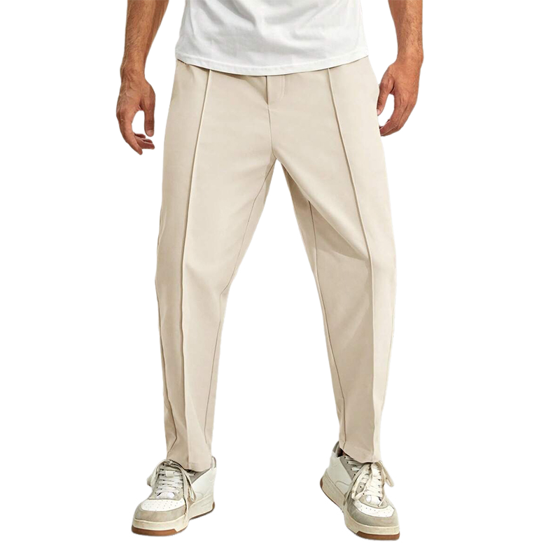 Men's Solid Color Casual Elastic Waist Pants 