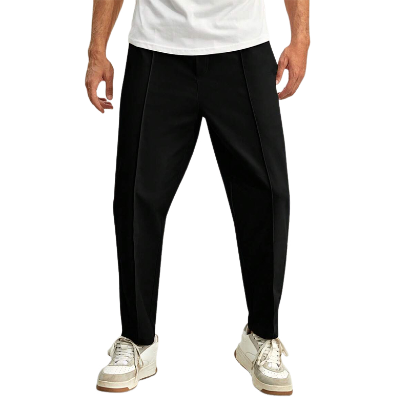 Men's Solid Color Casual Elastic Waist Pants 