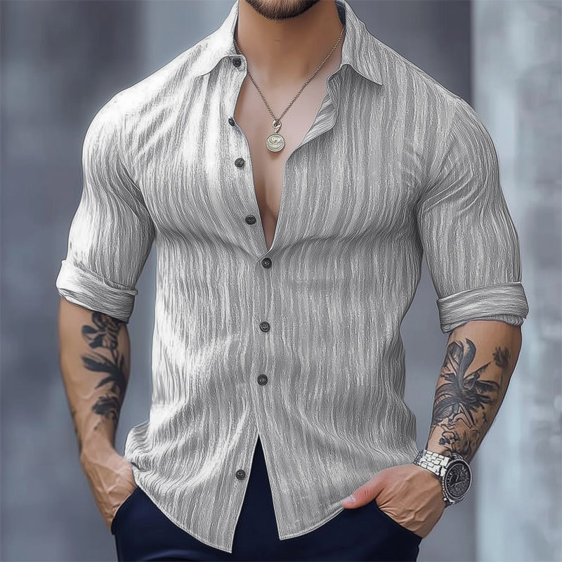 Men's Basic Casual Comfort Long Sleeve Shirt 