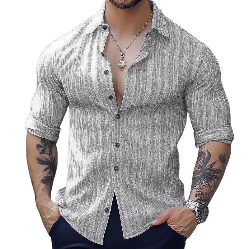 Men's Basic Casual Comfort Long Sleeve Shirt 