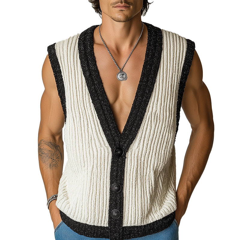 Men's Summer Fashion Simple Elegant Woven Vest ASW1553D6P