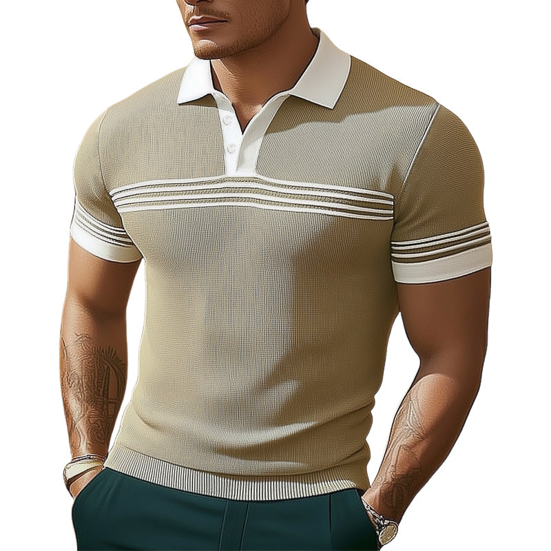 Men's Summer Business Knitted Slim Fit POLO Shirt ASW2382D2U