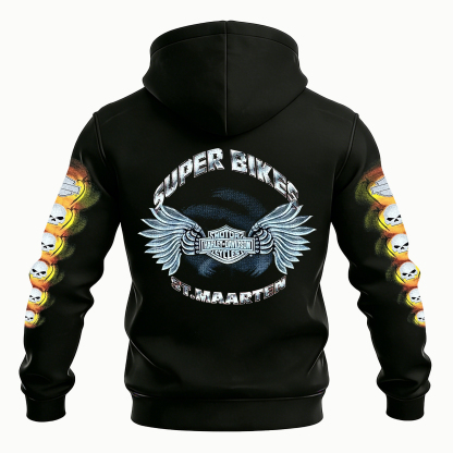  Motorcycles Printed Fleece-lined Unisex Hoodie