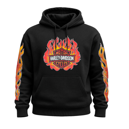  Motorcycle Printed Fleece-lined Unisex Hoodie