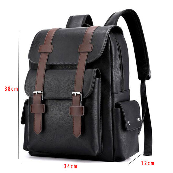 VINTAGE FASHION LEATHER MULTI POCKET BACKPACK 