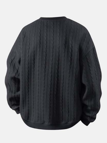 Relax Fit Twist Jacquard Crew Neck Sweatshirt & Twisted Jacquard Straight Leg Pants