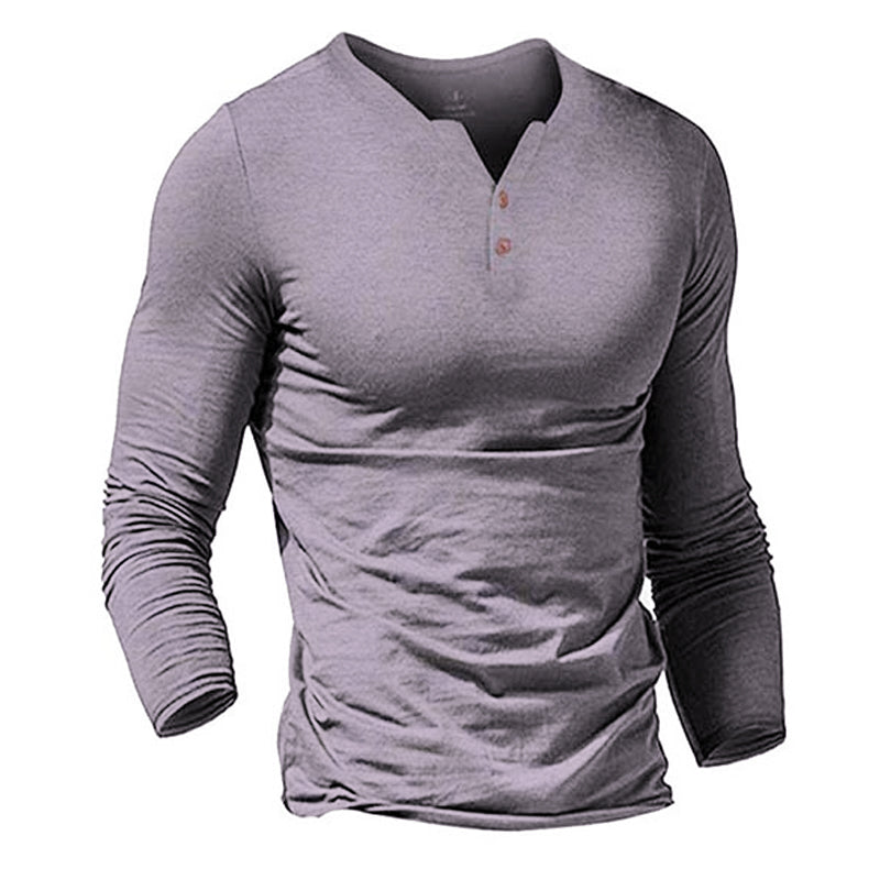 Men's solid color long sleeve T-shirt 
