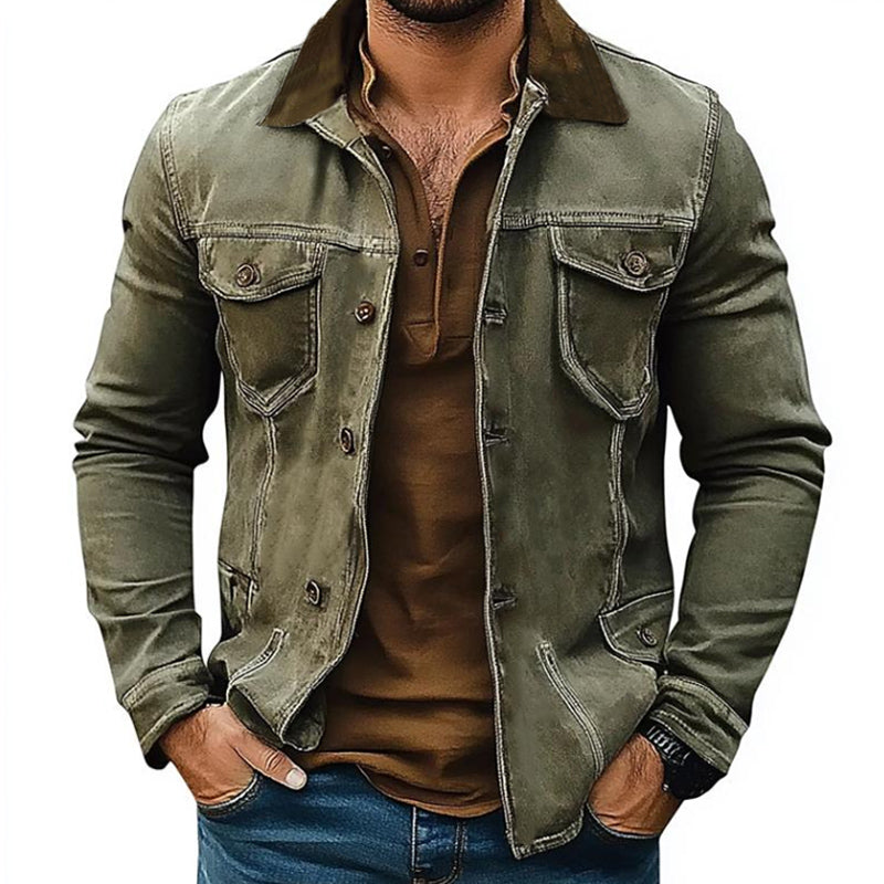 Men's Distressed Denim Jacket 