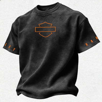  Motorcycles Printed Unisex Washed T-Shirt