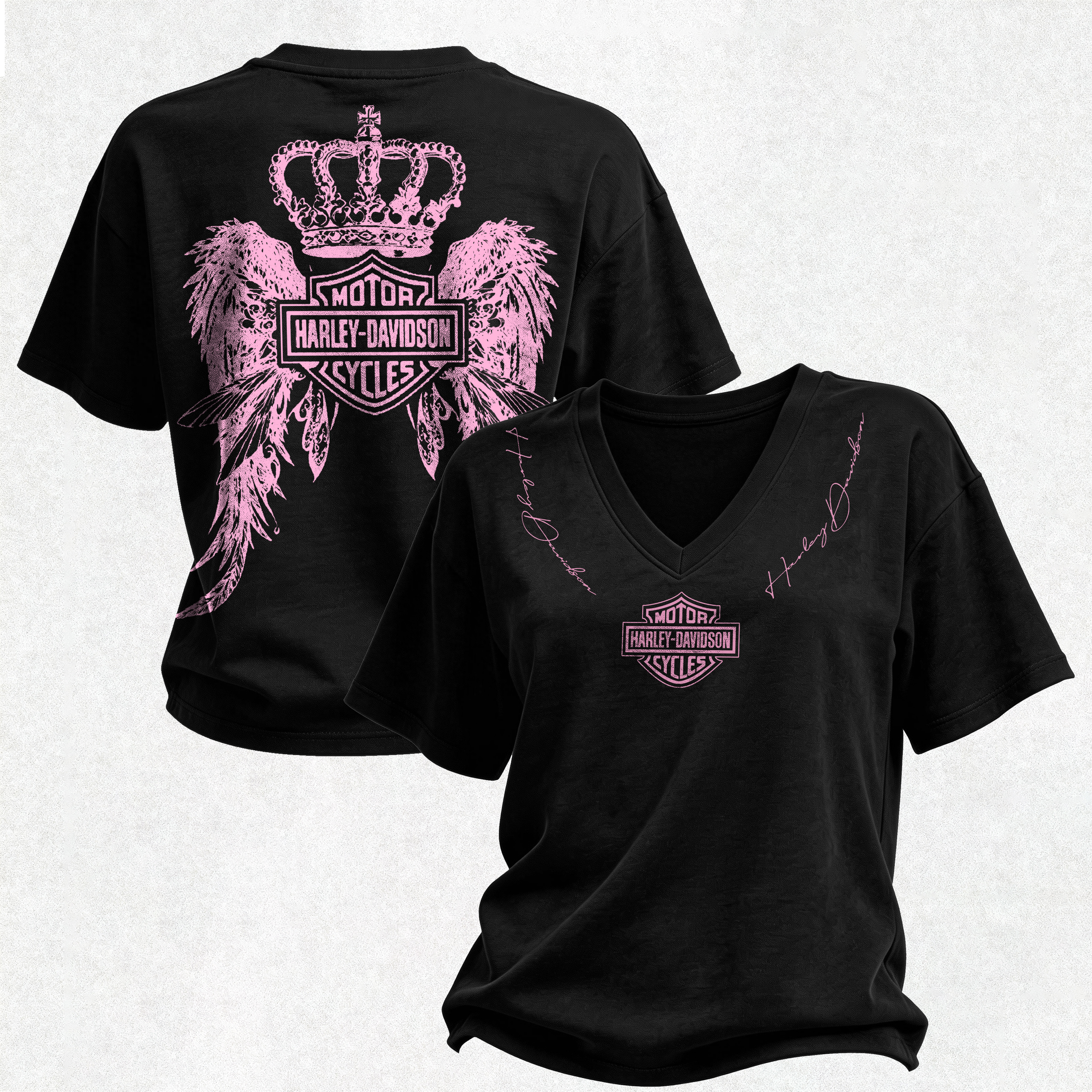  Motorcycles Printed V-Neck Women's T-shirt