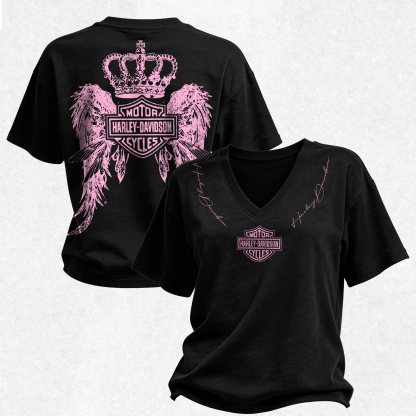  Motorcycles Printed V-Neck Women's T-shirt