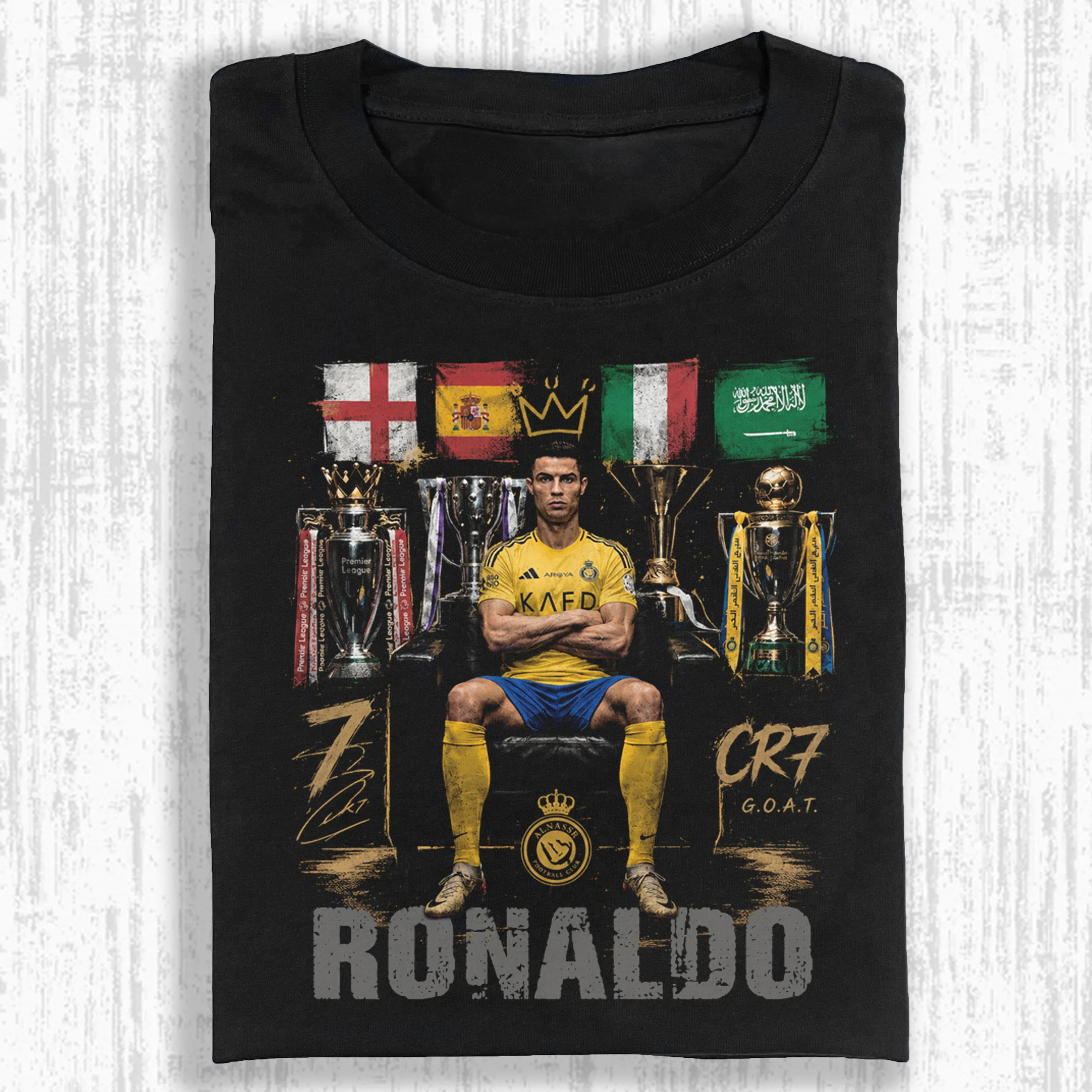 VINTAGE YELLOW KIT FOOTBALL CHAMP DISTRESSED TEE