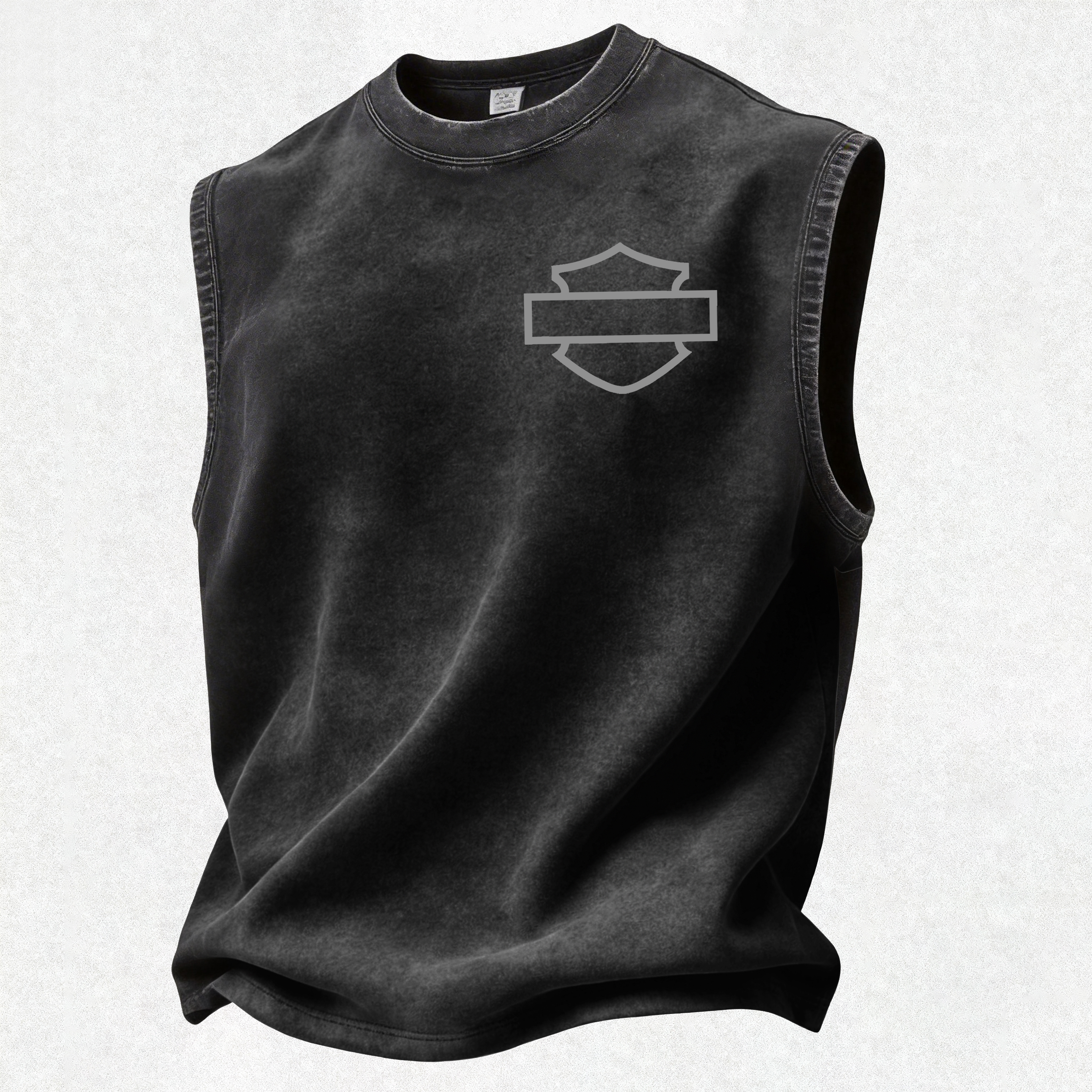  Motorcycles Printed Men's Washed Vest