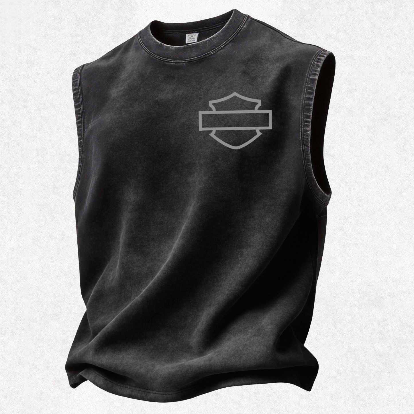  Motorcycles Printed Men's Washed Vest