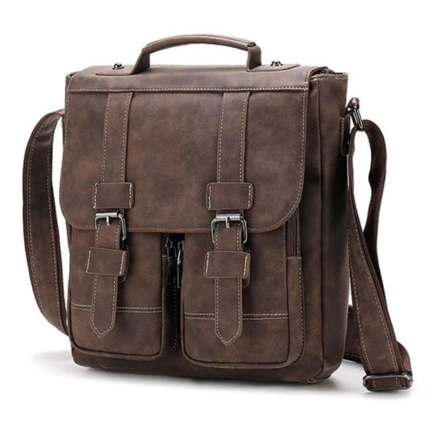 VINTAGE FASHION LEATHER MULTI-POCKET FLAP BAG