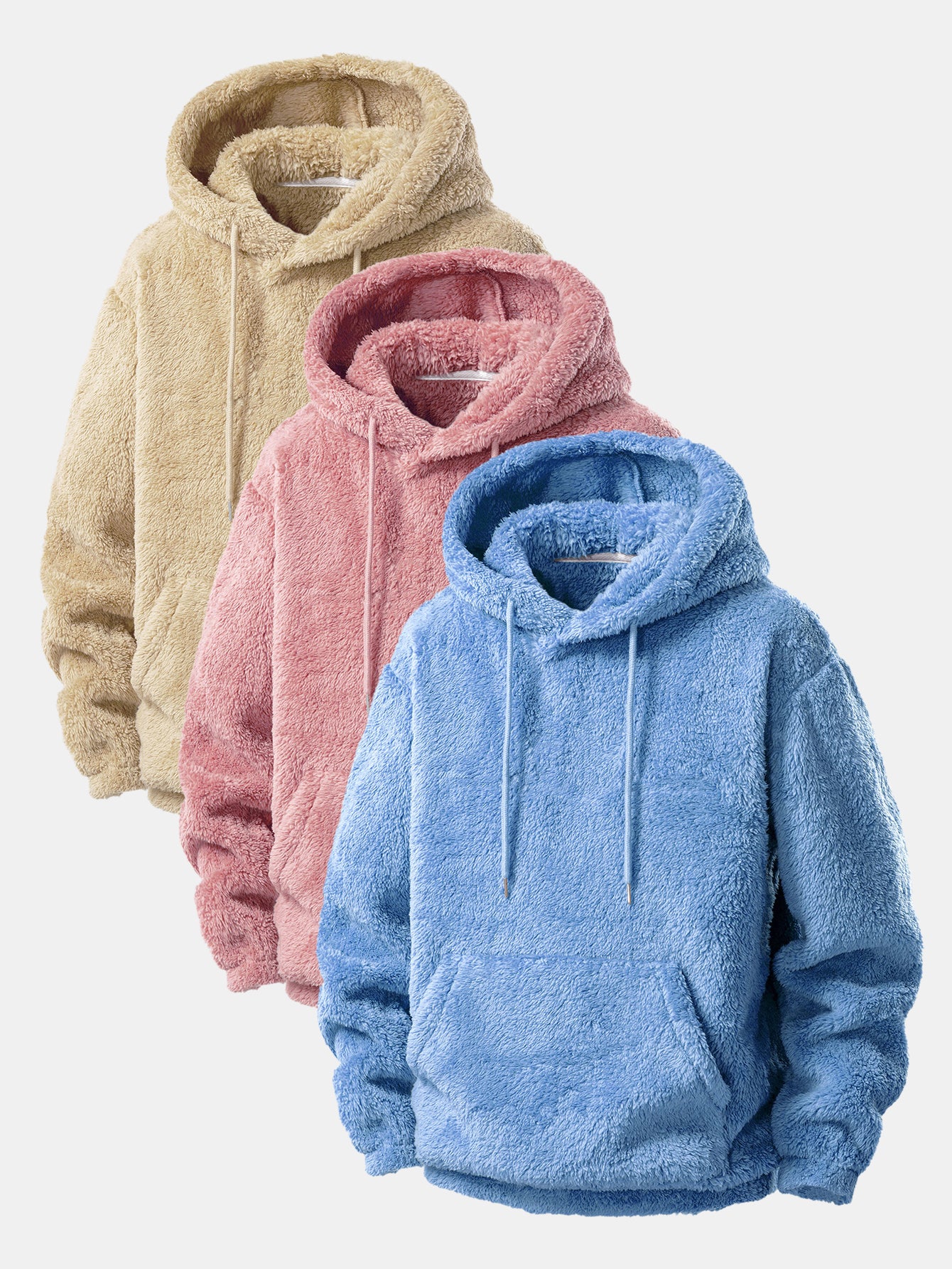 3 Pieces Basic Teddy Hoodies
