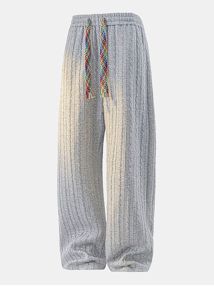 Relax Fit Twist Jacquard Crew Neck Sweatshirt & Twisted Jacquard Straight Leg Pants