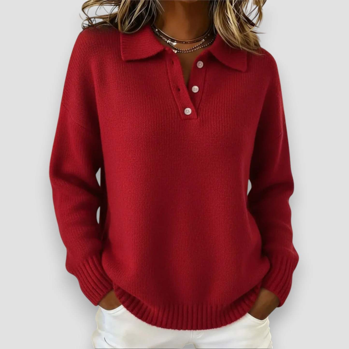 Soft Knit Polo Sweater