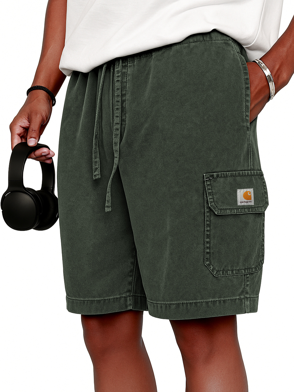 Carhartt  Men's Stylish Vintage Dyed Cargo Lace Up Practical Pockets Casual  Shorts