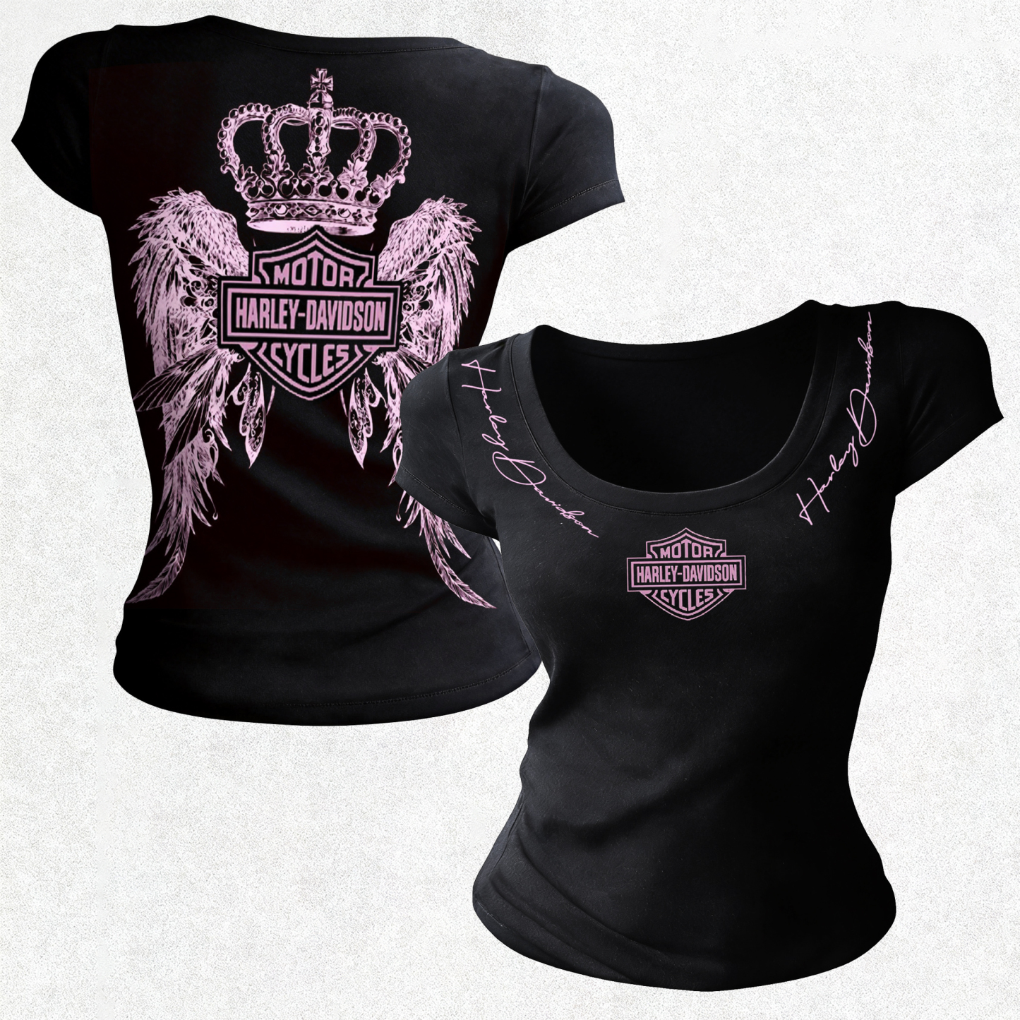 Harley-Davidson Motorcycles Printed Women's Tight-fitting U-neck T-shirt